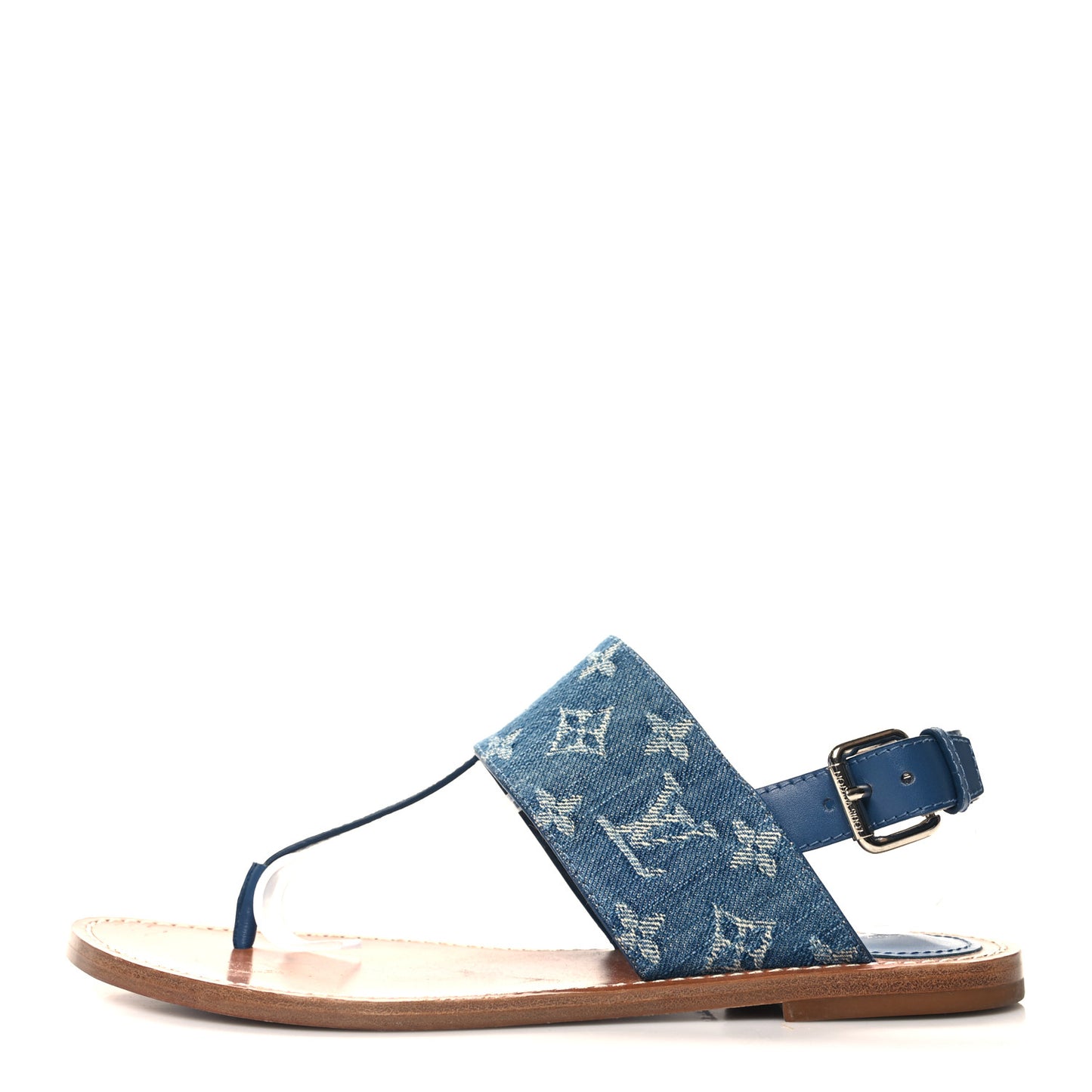 Monogram Denim Starboard Flat Thong Sandal 40 Blue