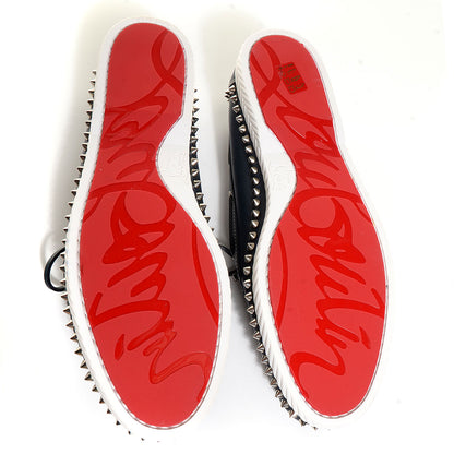 Christian Louboutin Mens Calfskin Steckel Spikes Boat Shoe 45 Navy 5 of 6
