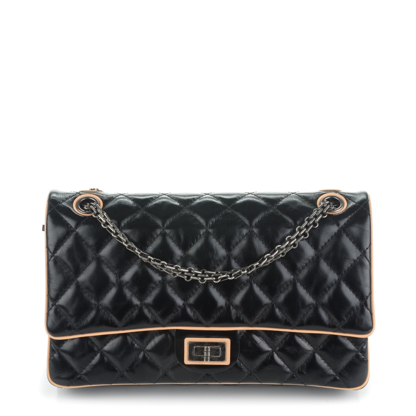 Glazed Calfskin Quilted 2.55 Reissue 226 Flap Black