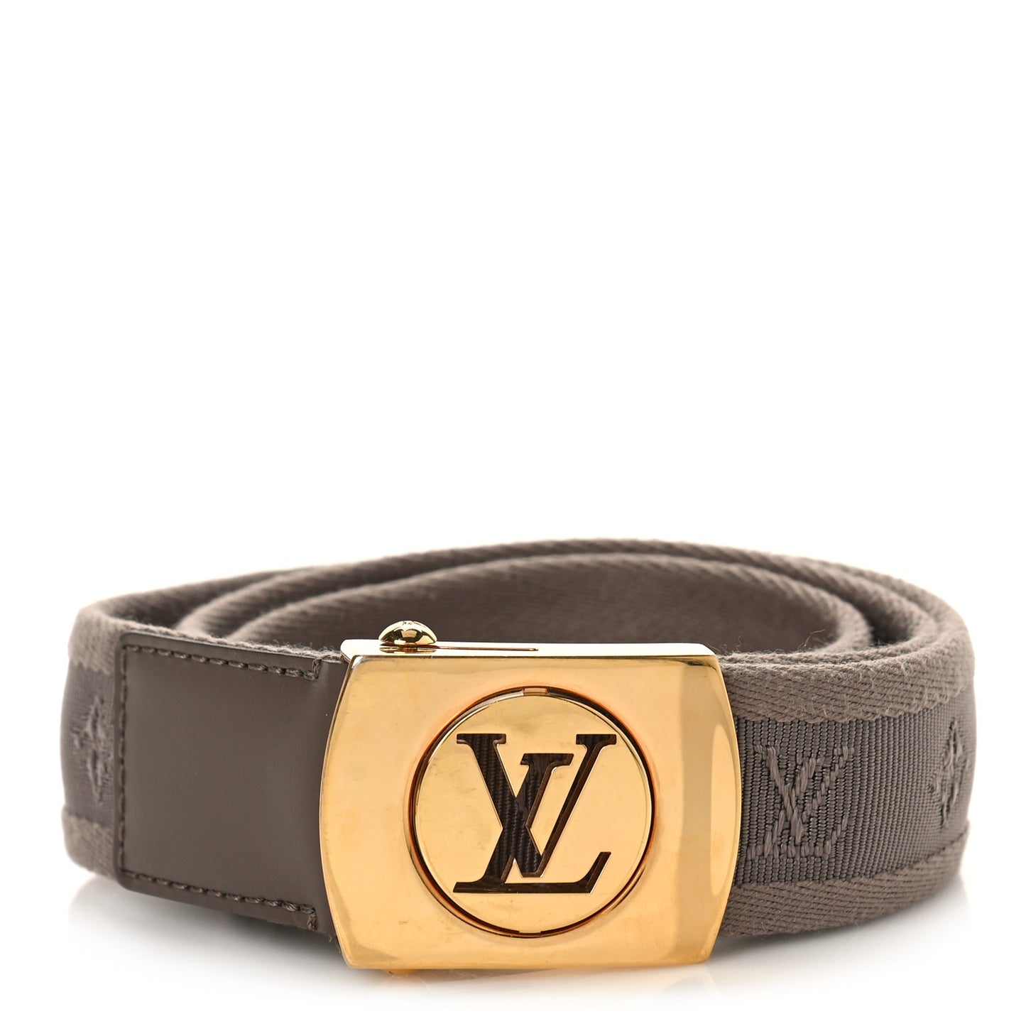 Canvas Monogram LV Cut Belt Brown
