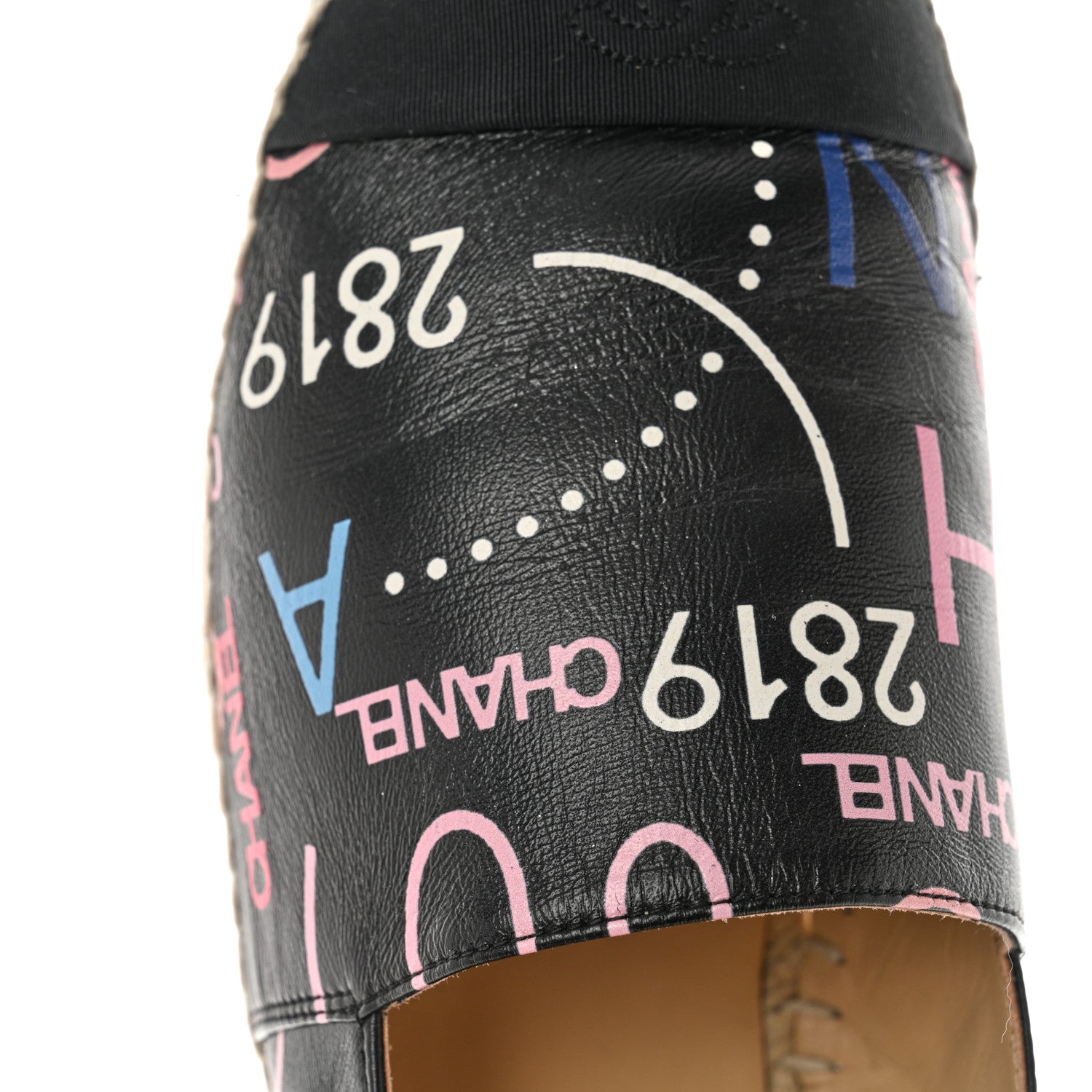 Chanel Lambskin Grosgrain Printed Espadrilles 42 Multicolor Black 10 of 12