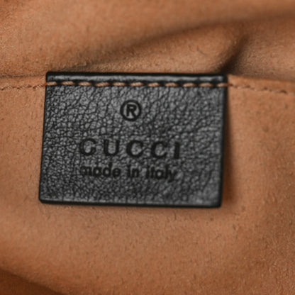 Gucci Monogram Matelasse Diagonal Small GG Marmont Chain Shoulder Bag Beige Black 6 of 9