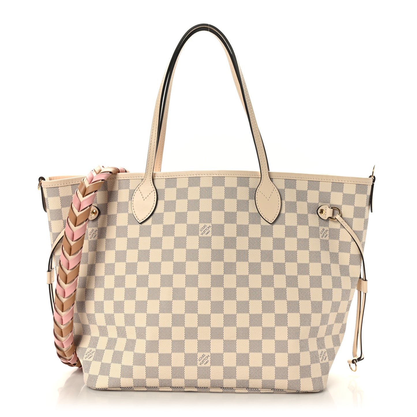 Damier Azur Braided Neverfull MM Pink