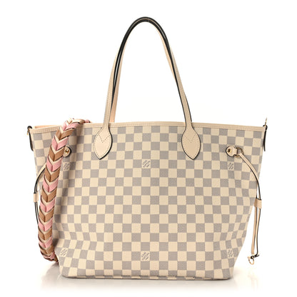 Louis Vuitton Damier Azur Braided Neverfull MM Pink 3 of 9