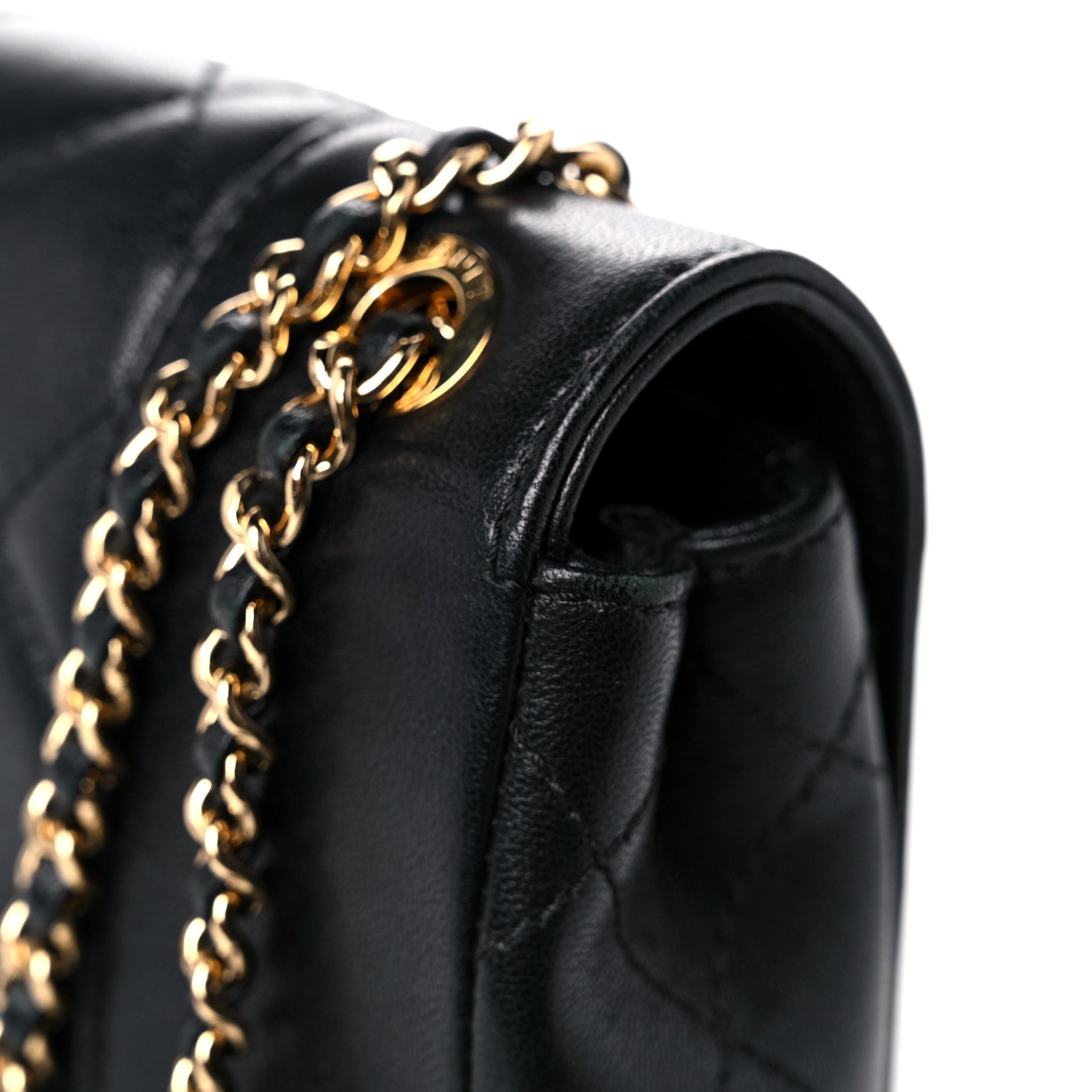 Chanel Sheepskin Quilted Medium Vintage Mademoiselle Flap Black 24 of 24