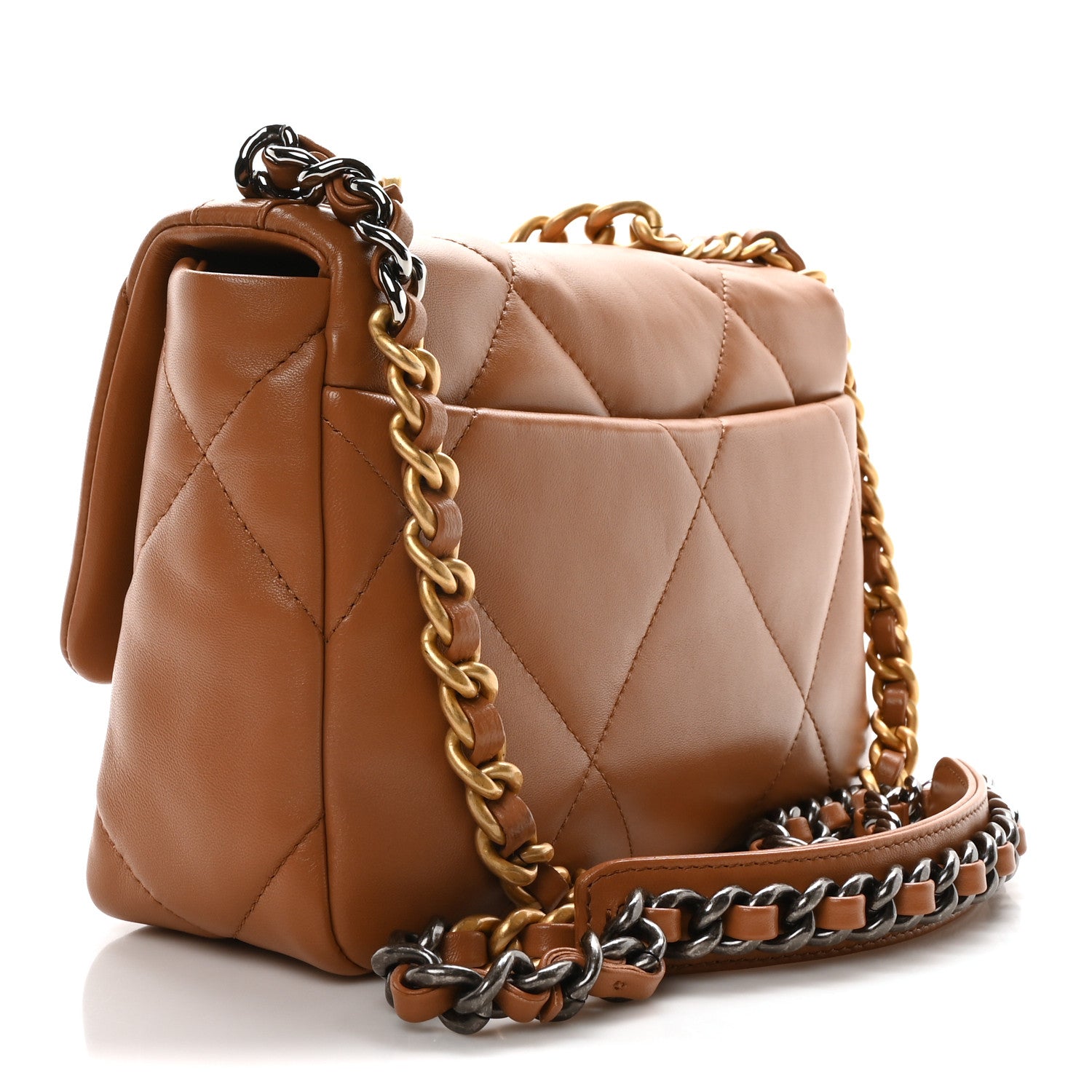Chanel Lambskin Quilted Medium Chanel 19 Flap Brown 3 of 11