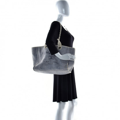 Chanel Canvas Medium Deauville Tote Light Blue 2 of 19