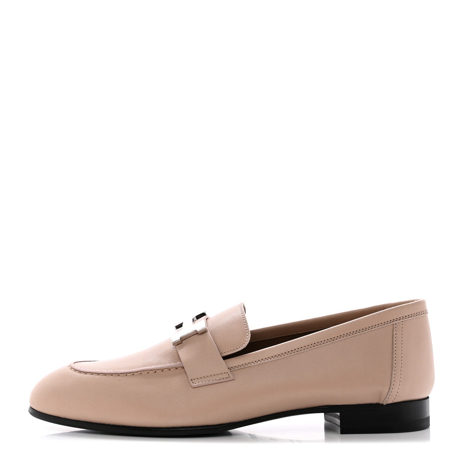 Hermes Goatskin Womens Paris Loafers 38 Beige Nude 1 of 9