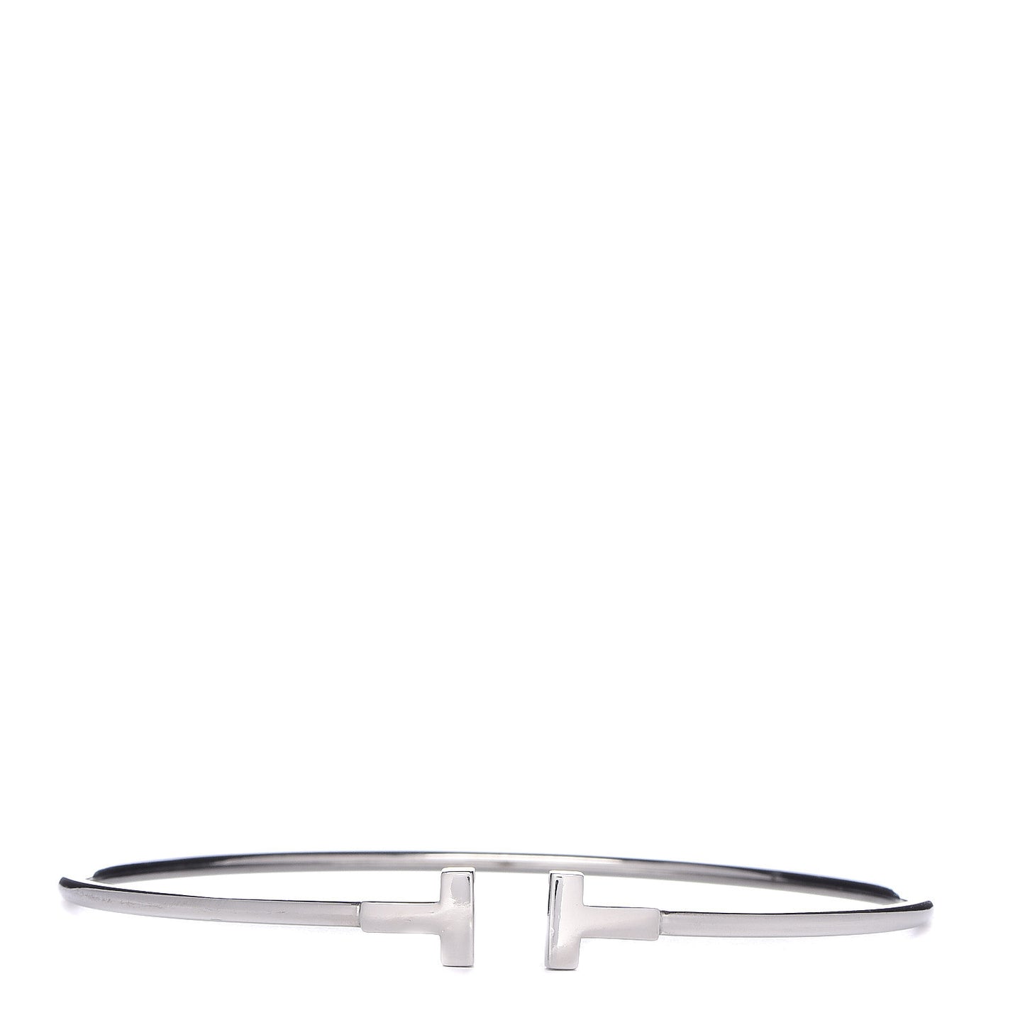 18K White Gold Narrow T Wire Bracelet