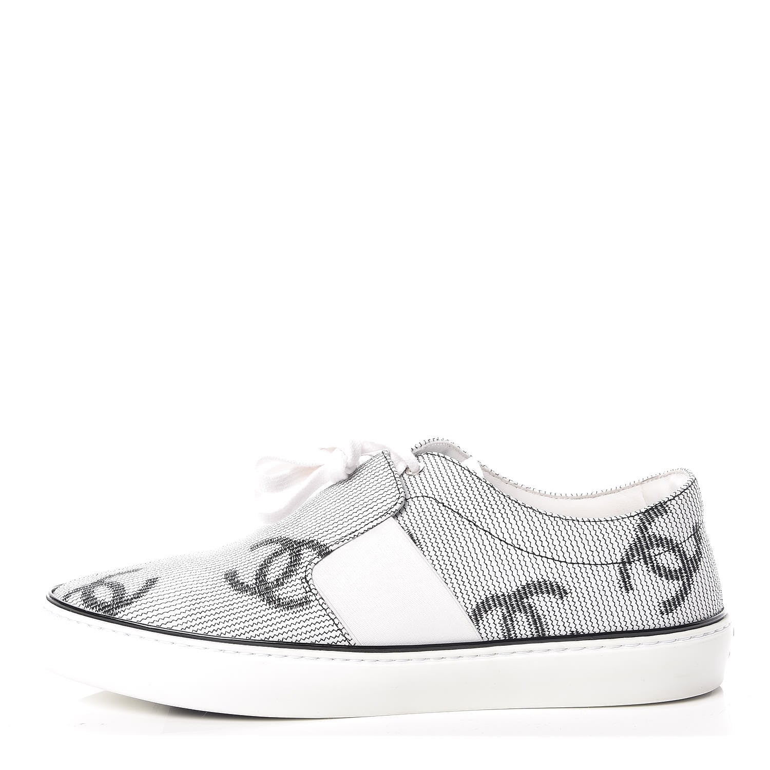 Chanel Embroidered Calfskin Womens CC Sneakers 39.5 Black White 1 of 8