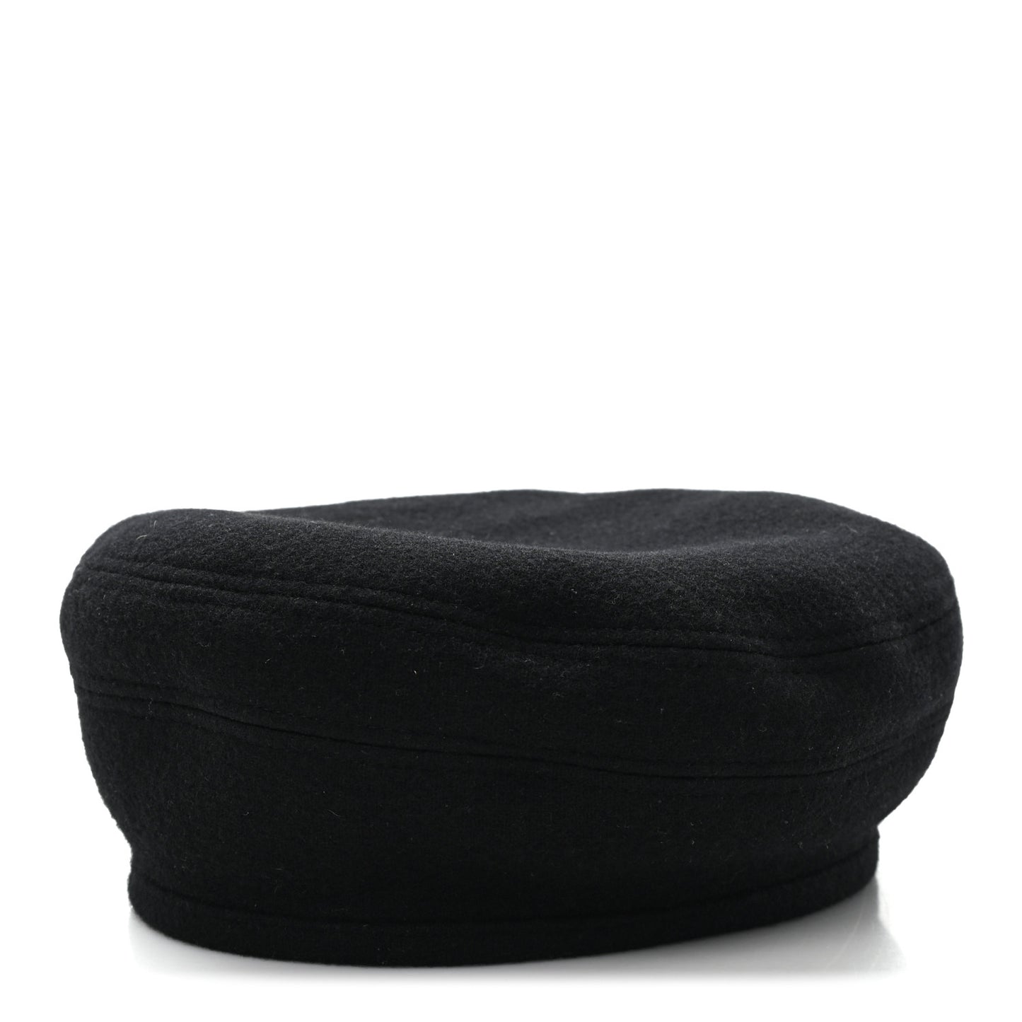 Wool Cashmere Saint Honore Drap Beret 56 Black