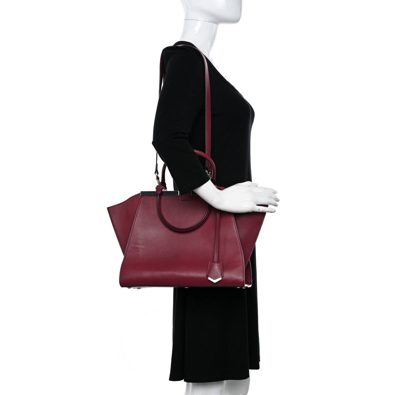 Fendi Vitello Dolce Shiny Nappa Petite 3Jours Tote Mattone Maldives 2 of 11