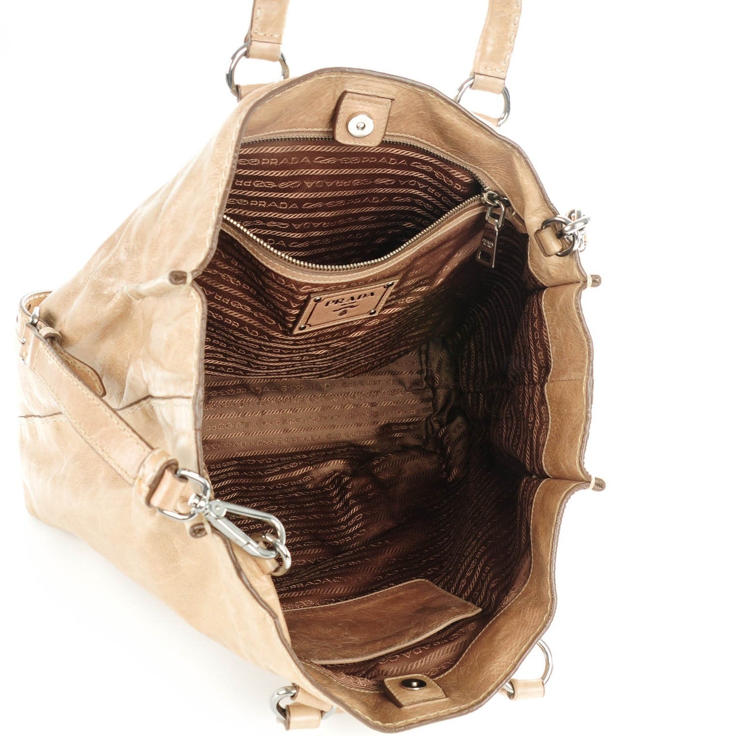 Vitello Shine Tote Cammeo