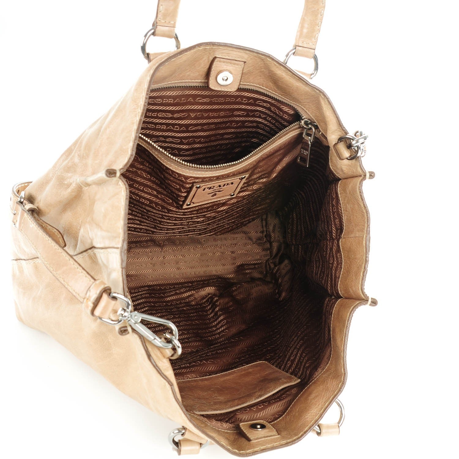 Prada Vitello Shine Tote Cammeo 5 of 10