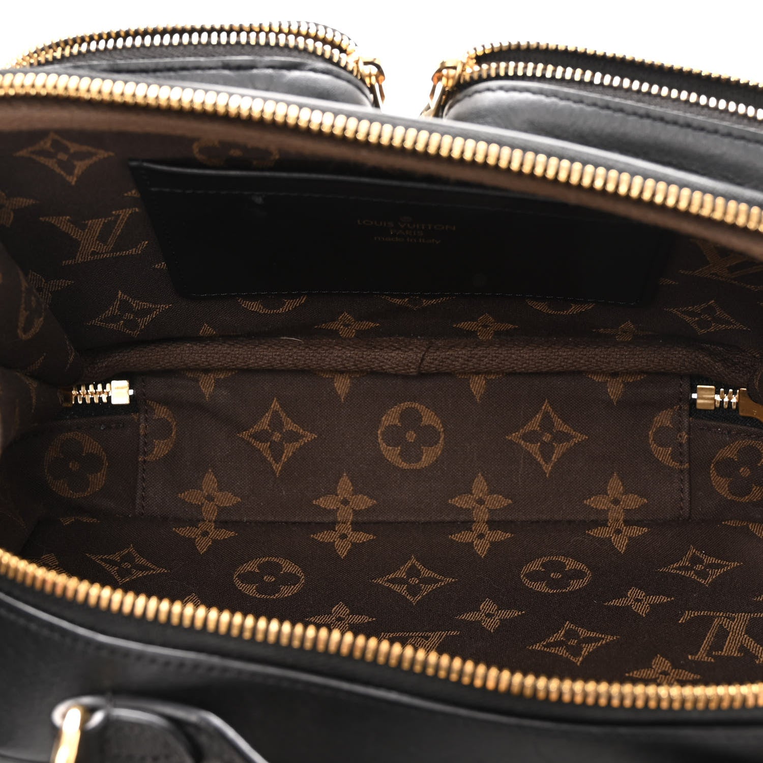Louis Vuitton Calfskin Monogram Embossed Utility Bag Black 5 of 9