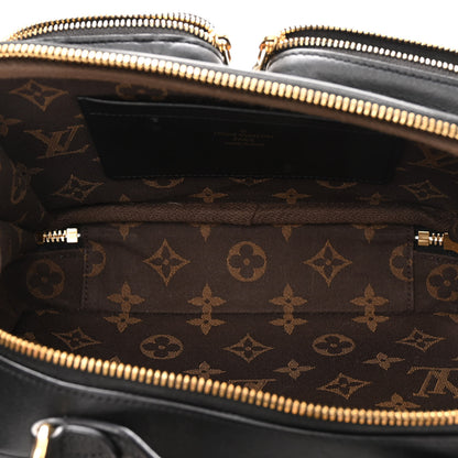 Louis Vuitton Calfskin Monogram Embossed Utility Bag Black 5 of 9