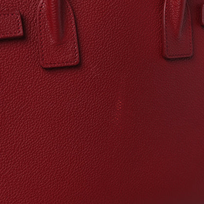 Saint Laurent Grained Calfskin Topstich Baby Sac De Jour Red 11 of 12