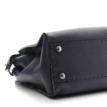 Fendi Cuoio Romano Selleria Medium Peekaboo Iconic Satchel Blue Notte 9 of 11