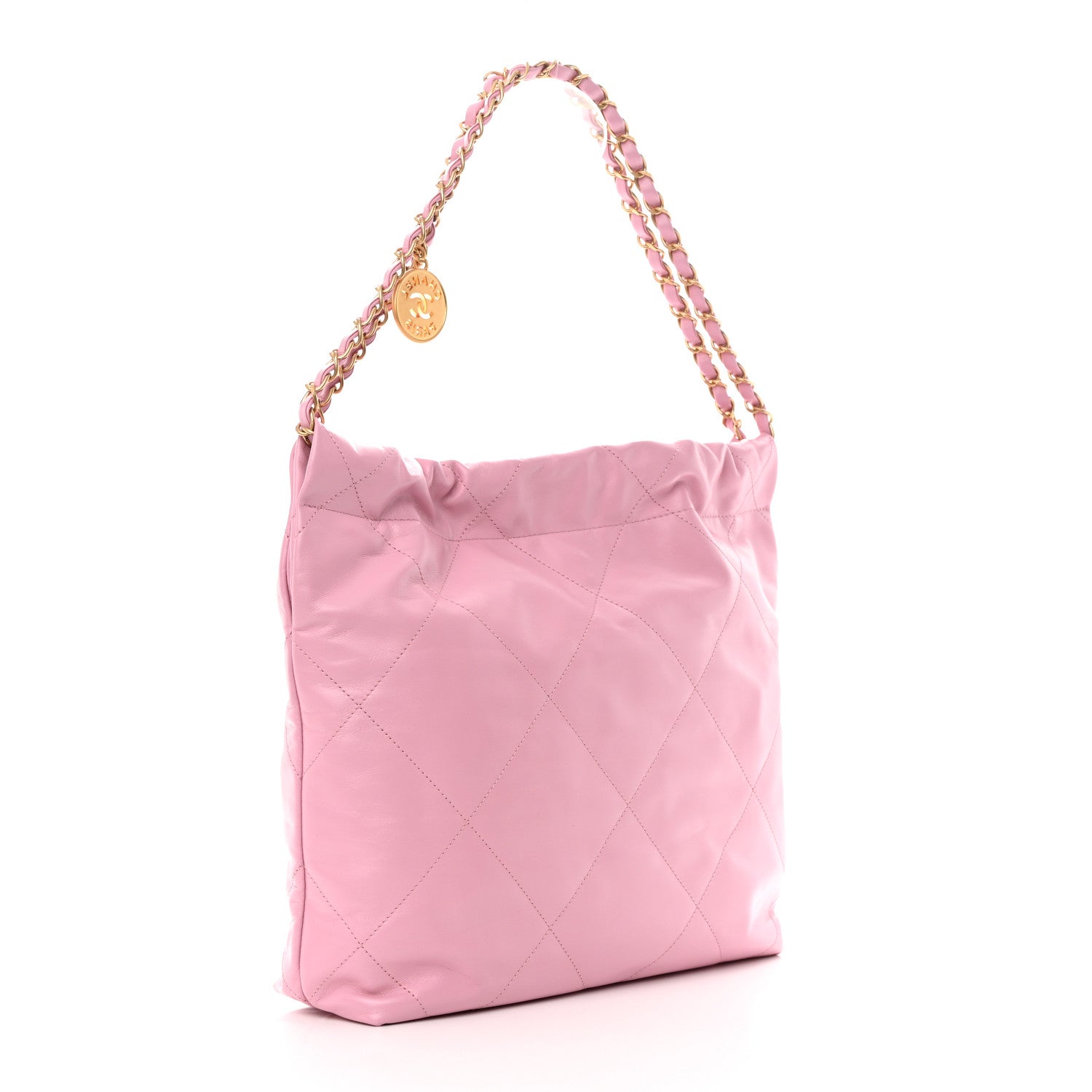 Chanel Shiny Calfskin Quilted Small Chanel 22 Pink 4 of 12