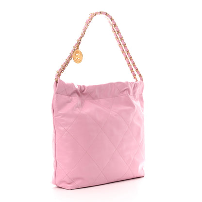 Chanel Shiny Calfskin Quilted Small Chanel 22 Pink 4 of 12