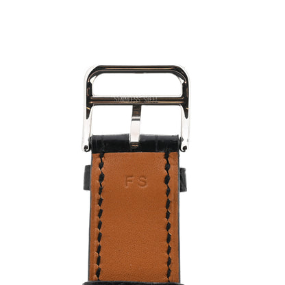 Hermes Shiny Alligator Heure H Hour Watch Strap Black 4 of 4