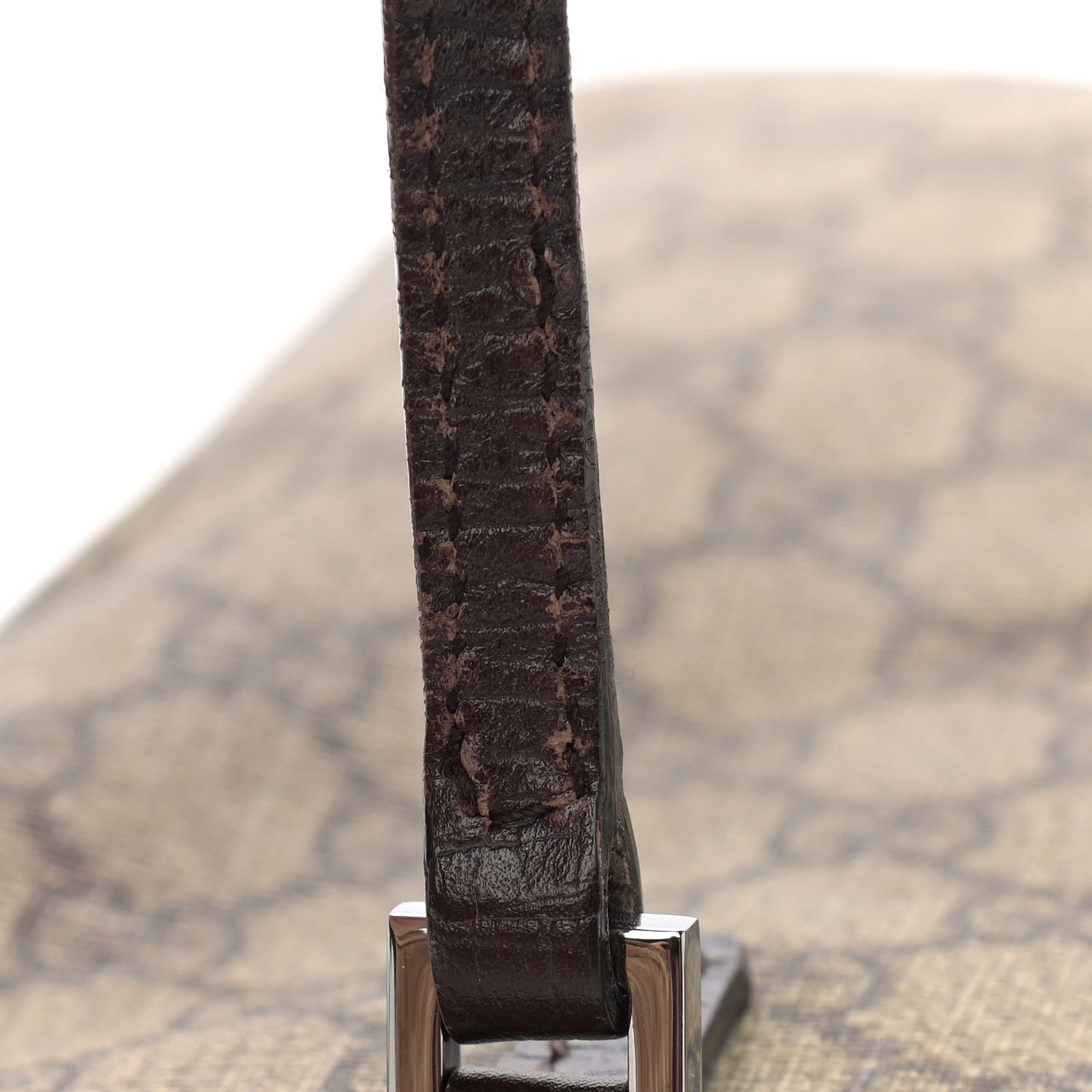 GG Plus Monogram Flat Vertical Tote Dark Brown