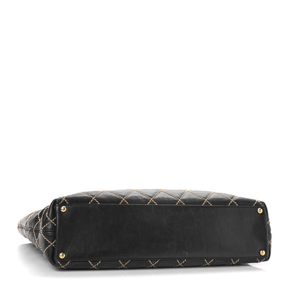Chanel Calfskin Wild Stitch Large Tote Black 4 of 11