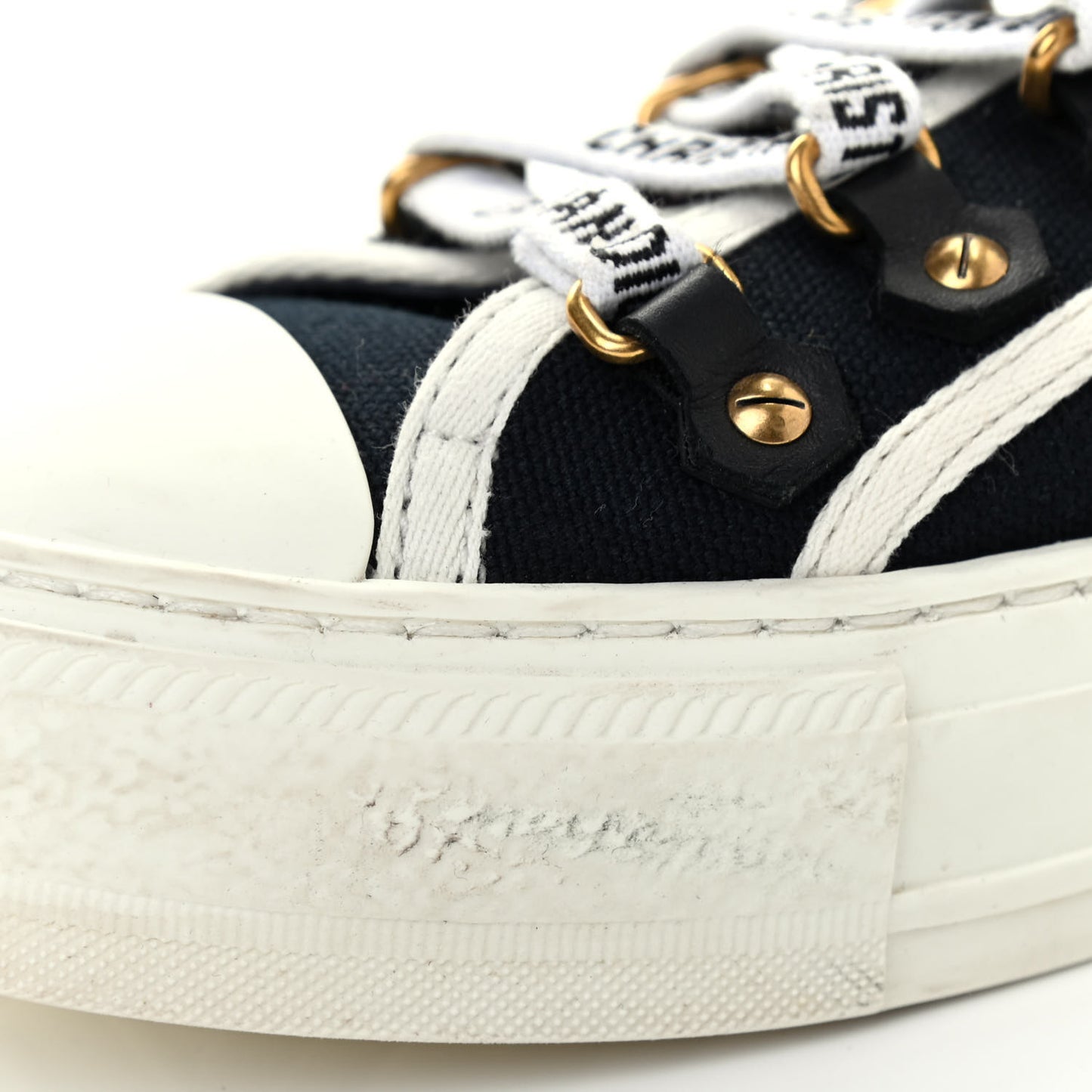 Canvas Womens Walk'n Dior Low Top Sneakers 38 Black