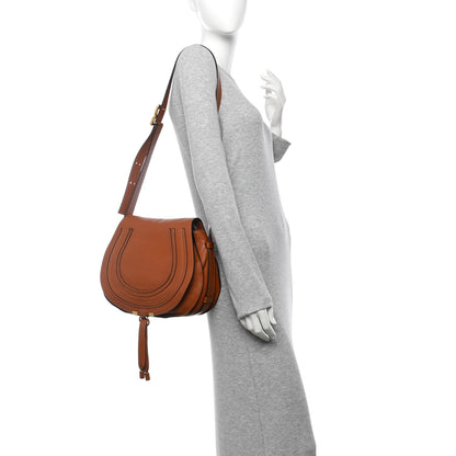 Chloe Calfskin Medium Marcie Round Crossbody Bag Tan 2 of 11