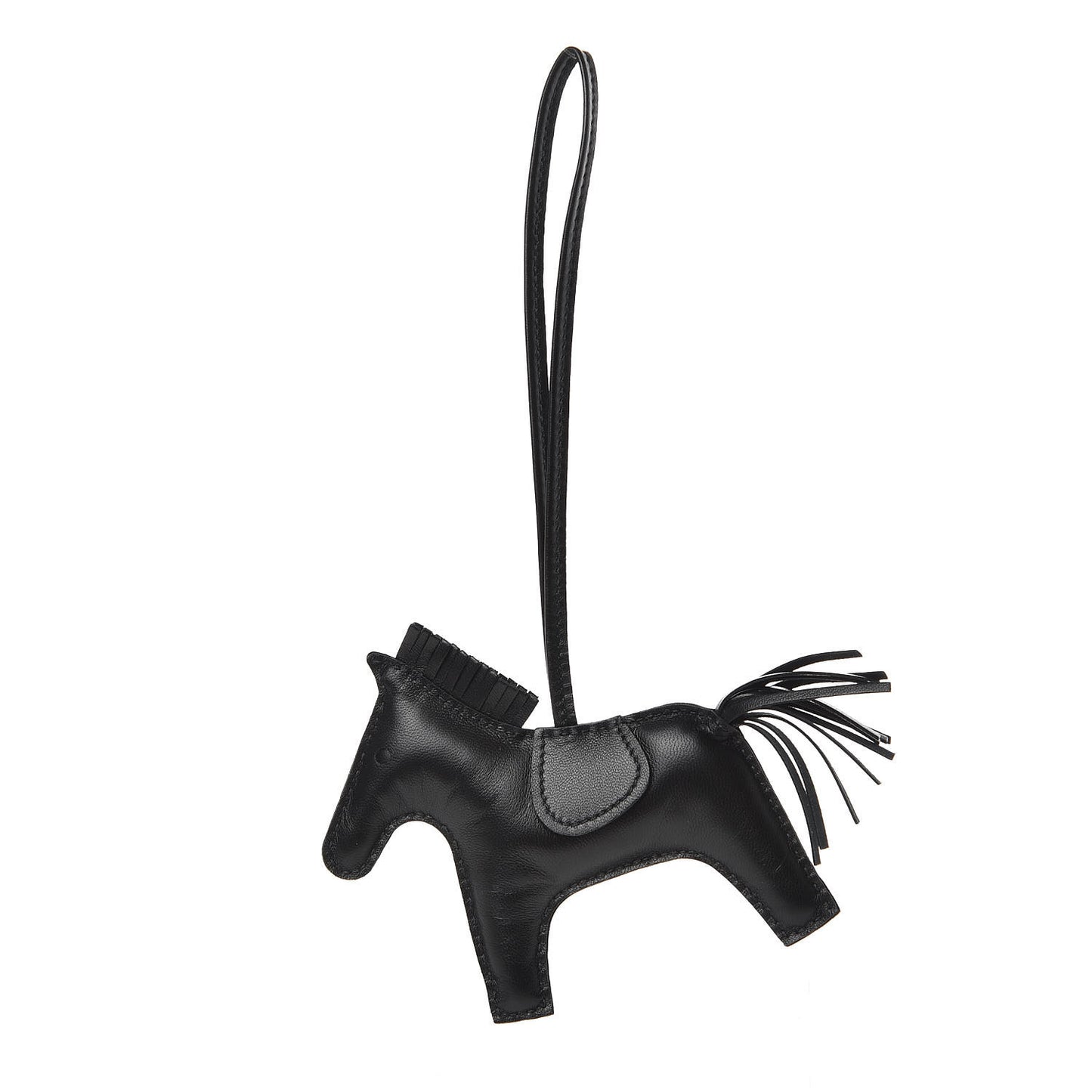 Milo Lambskin Grigri Rodeo Horse Bag Charm MM So Black