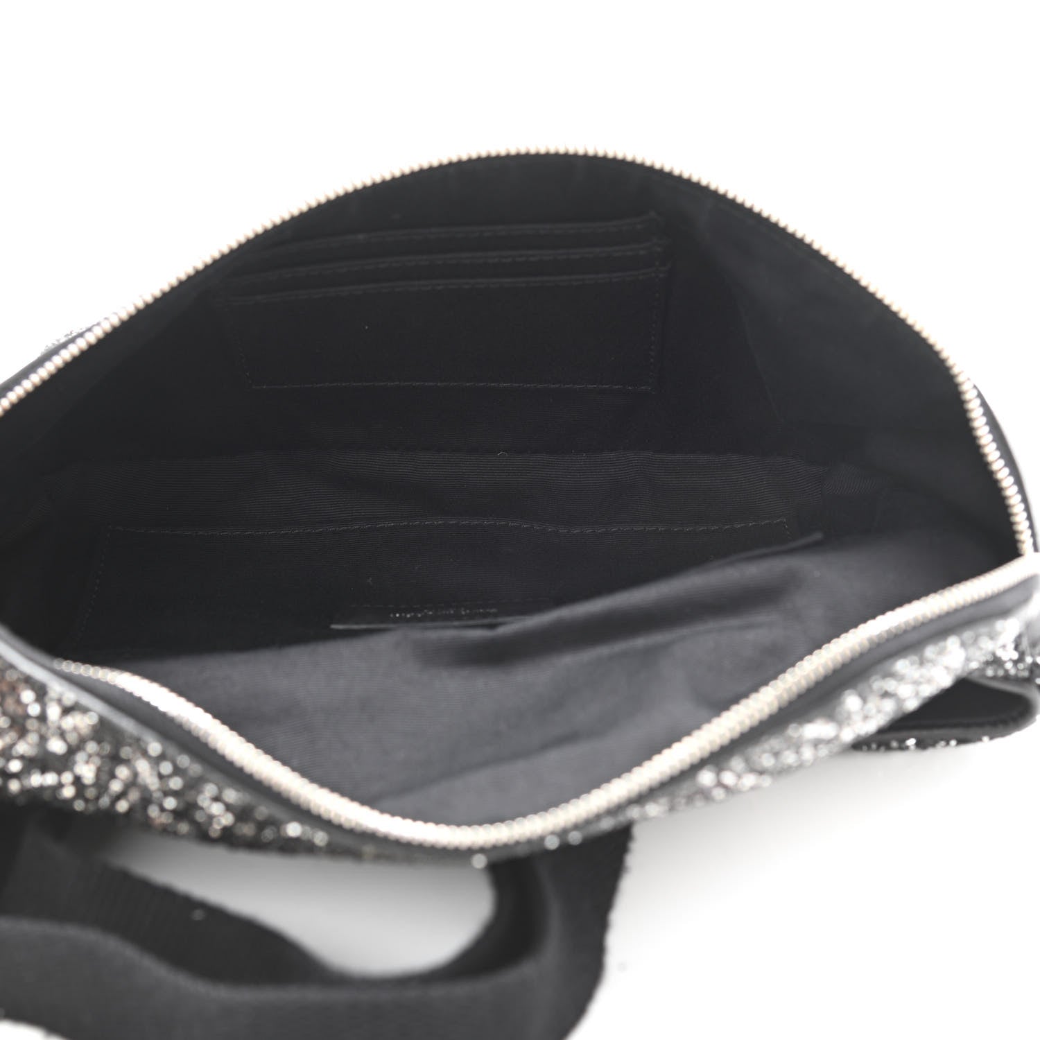 Saint Laurent Lambskin Glitter Belt Bag Metallic Black 5 of 11