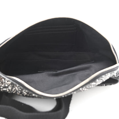 Saint Laurent Lambskin Glitter Belt Bag Metallic Black 5 of 11