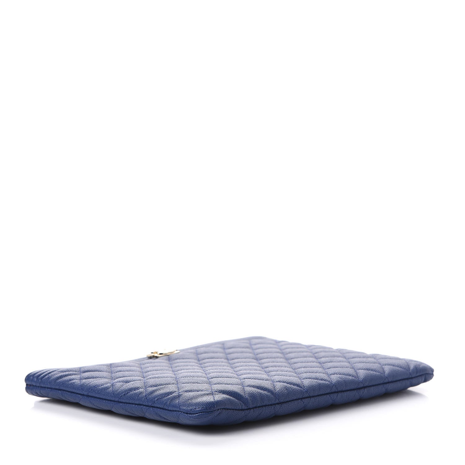 Chanel Caviar Quilted Medium Boy Cosmetic Case Blue 4 of 9