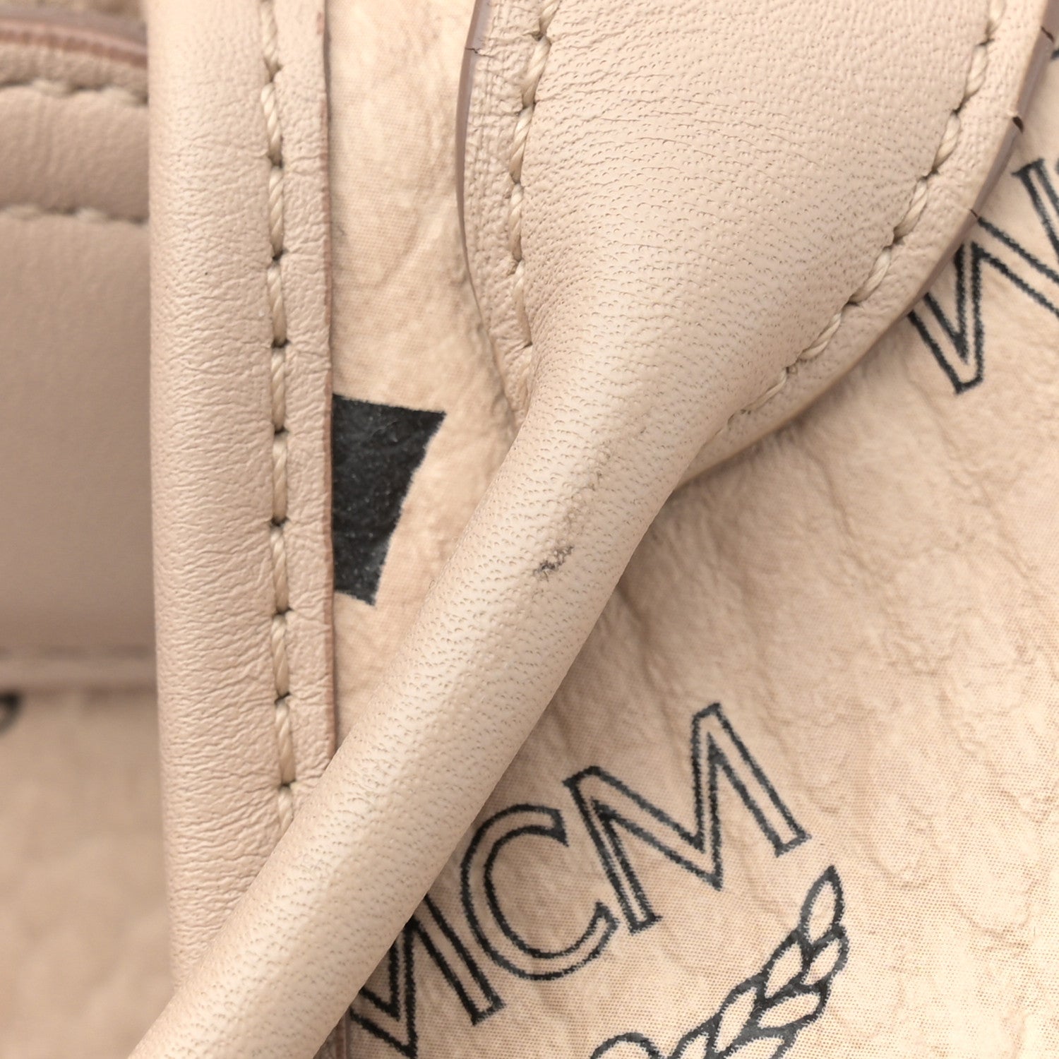 MCM Visetos Medium Studded Stark Backpack Beige 14 of 14