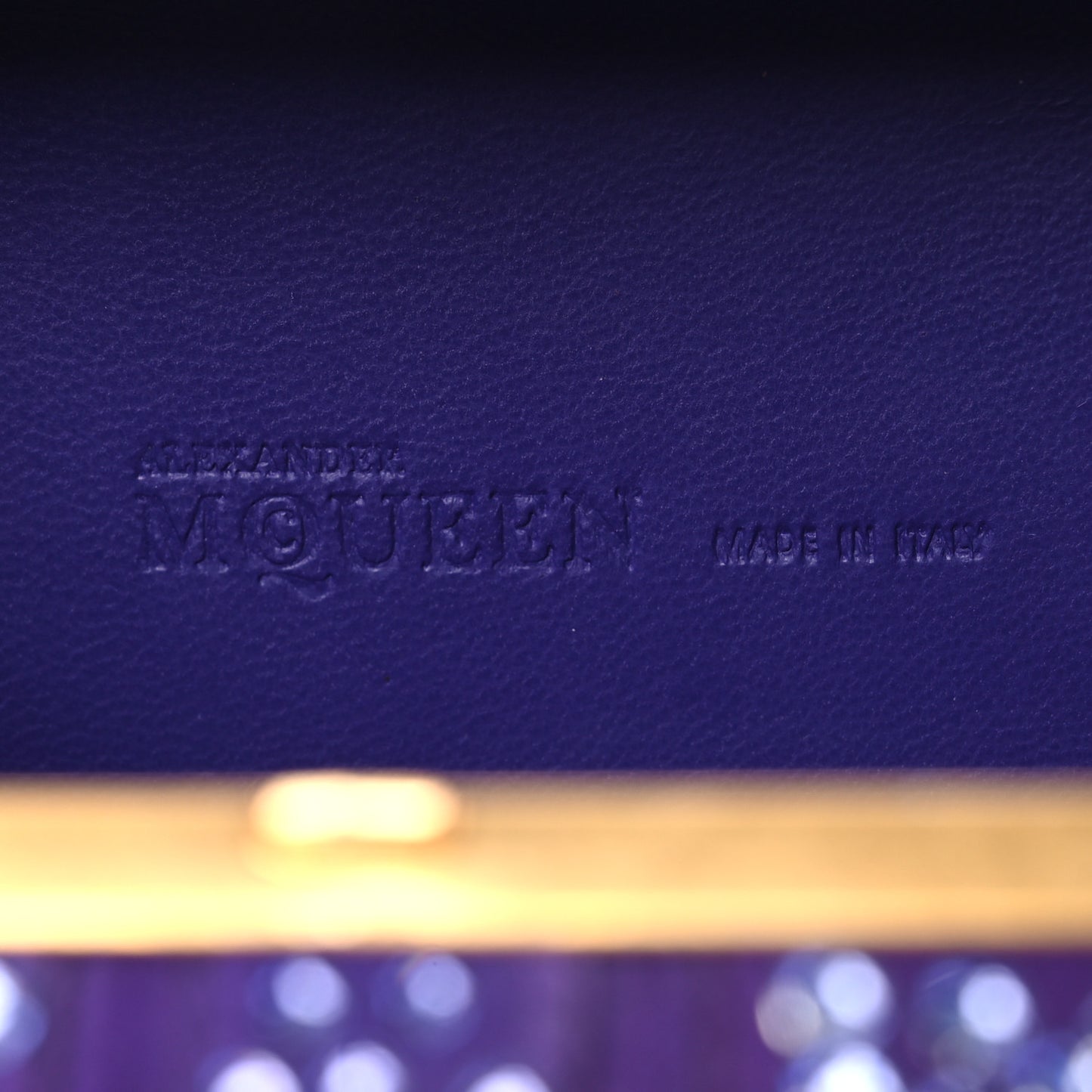 Suede Crystal Britannia Skull Box Clutch Purple