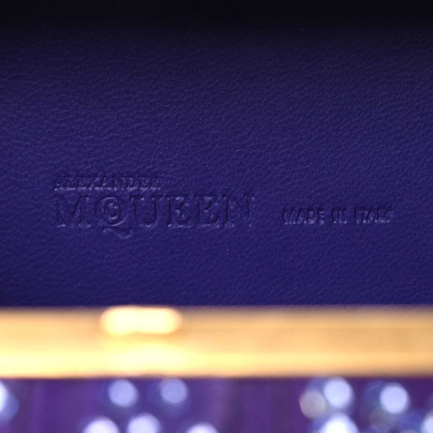 Alexander McQueen Suede Crystal Britannia Skull Box Clutch Purple 6 of 10