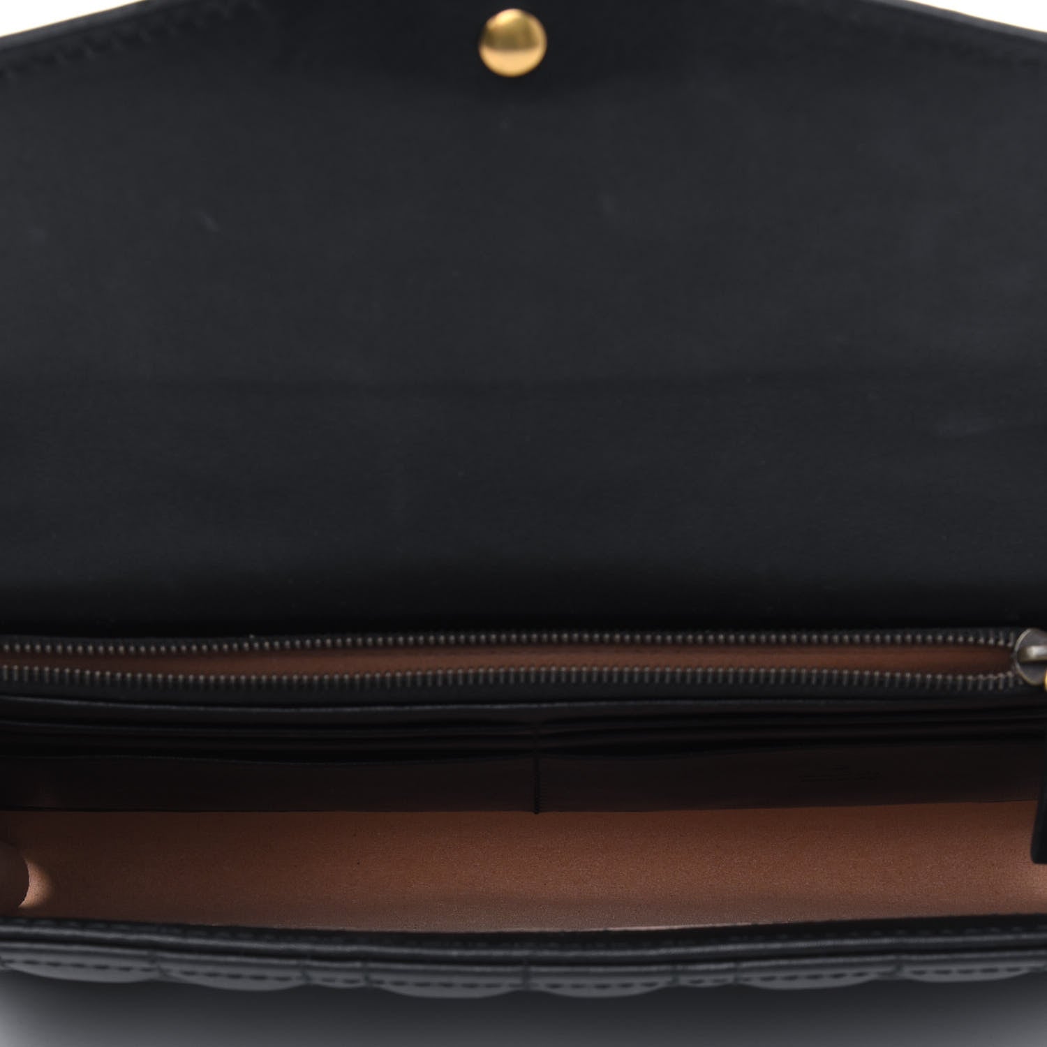 Gucci Calfskin Matelasse Mini Pearly GG Marmont Chain Wallet Black 4 of 5