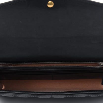 Gucci Calfskin Matelasse Mini Pearly GG Marmont Chain Wallet Black 4 of 5