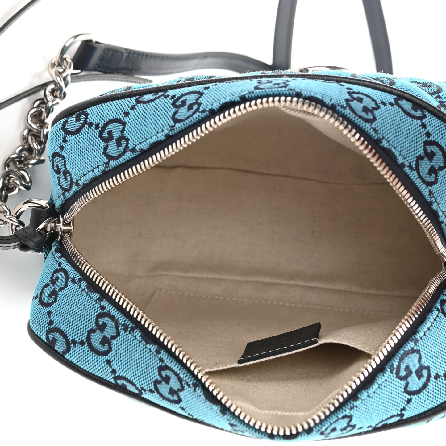 Monogram Multicolor Matelasse Diagonal Small GG Marmont Chain Shoulder Bag Light Blue