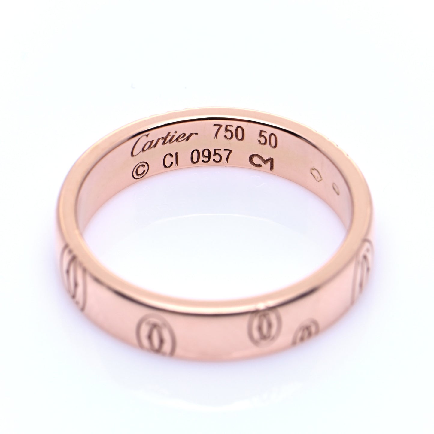 18K Pink Gold 4mm Happy Birthday Band Ring 50 5.25