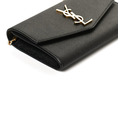 Saint Laurent Grain De Poudre Uptown Chain Wallet Black 11 of 12