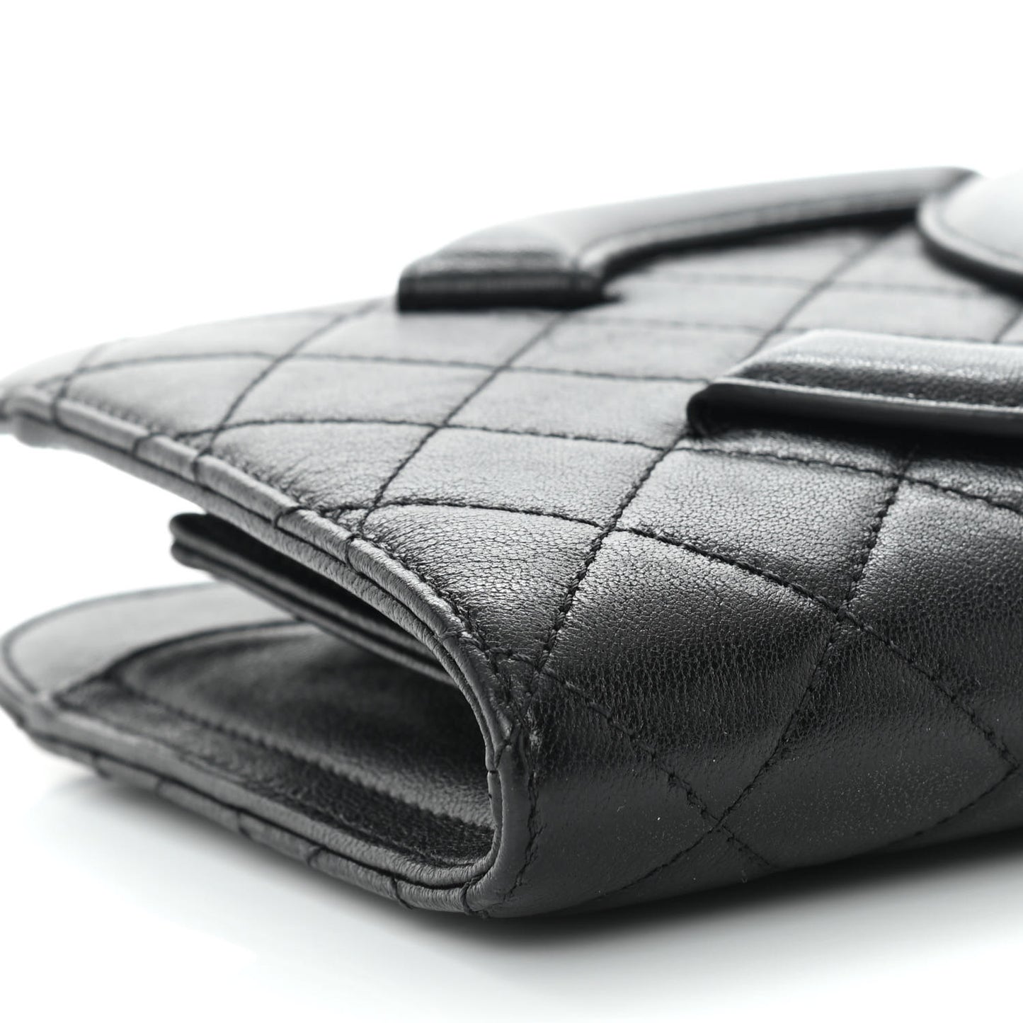 Lambskin Quilted Coco Midnight Clutch Black