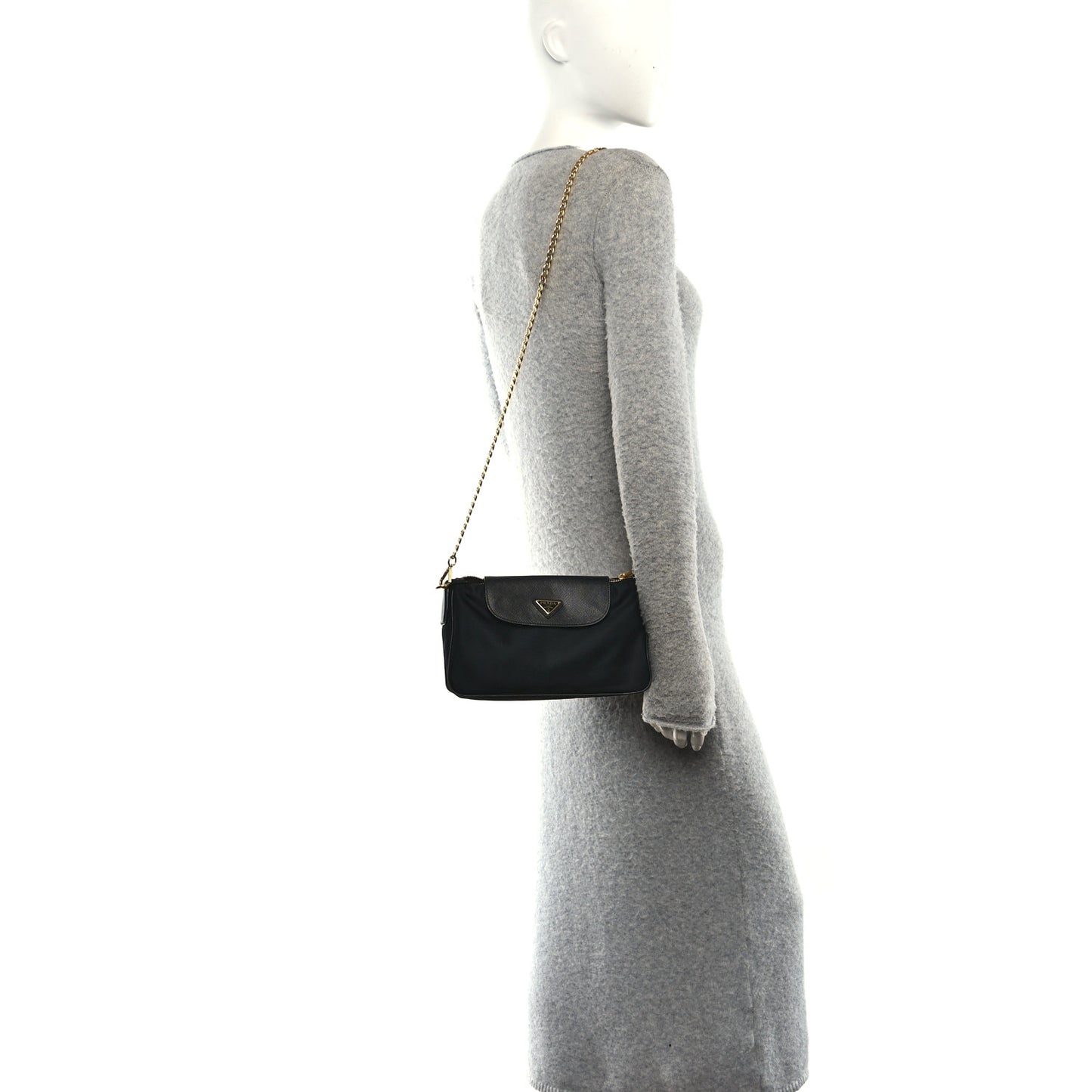 Tessuto Nylon Saffiano Crossbody Bag Black