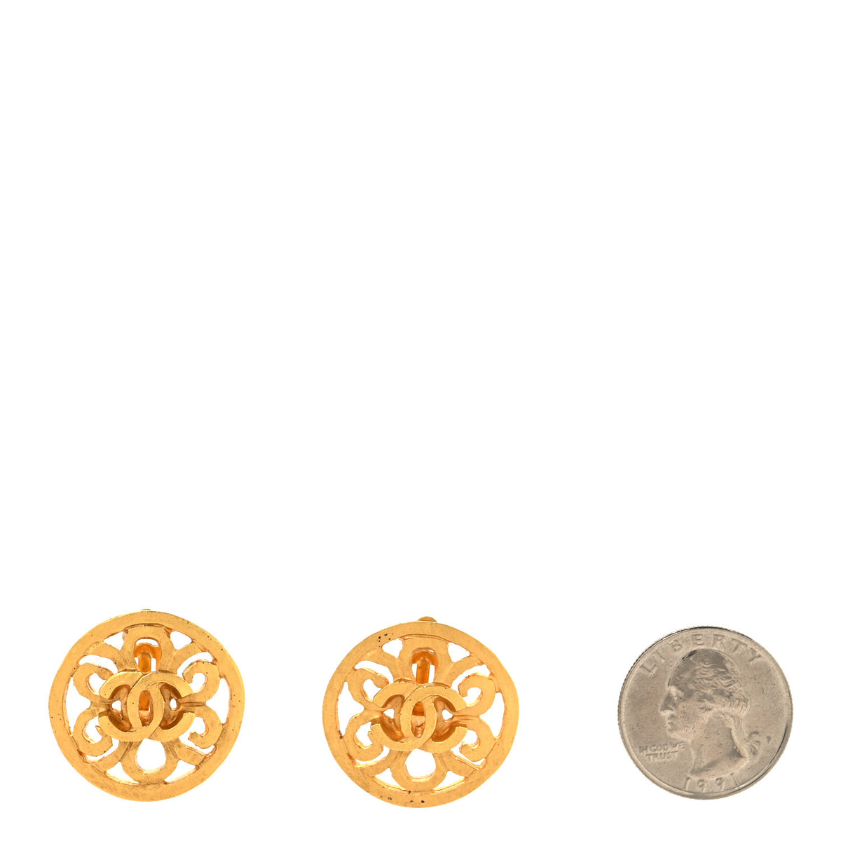 CC Clip On Earrings Gold
