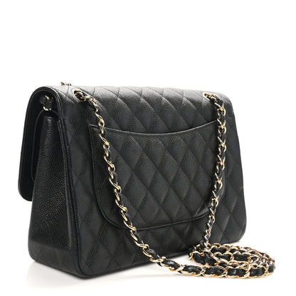 Chanel Caviar Quilted Jumbo Double Flap Black 2 of 10