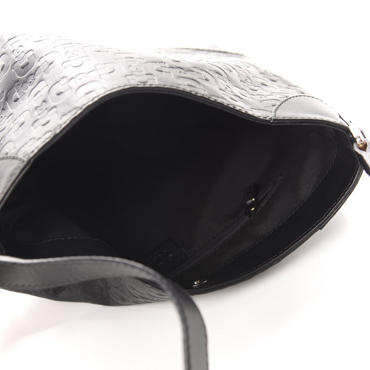 Calfskin Horsebit Embossed Hobo Black