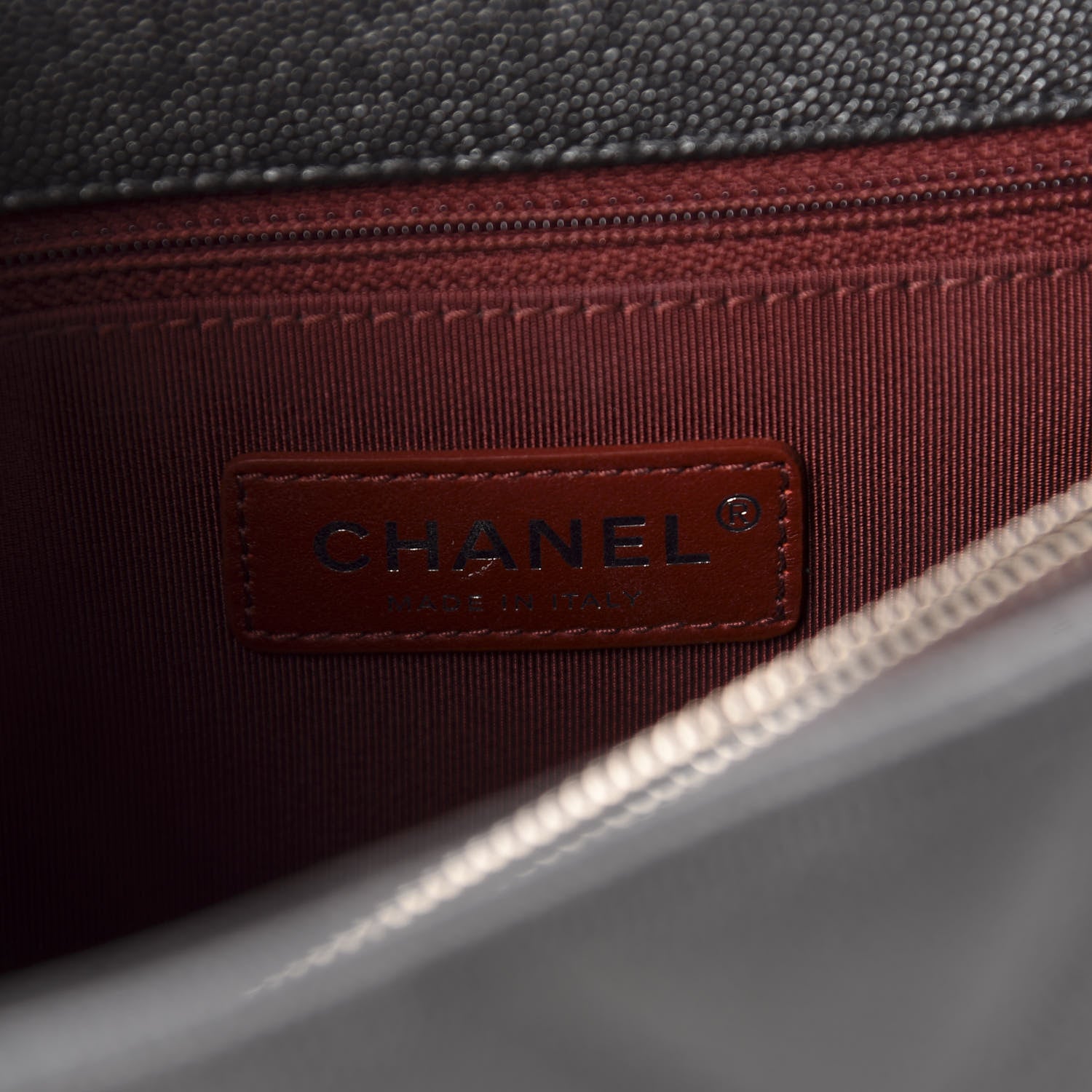 Chanel Metallic Caviar Chevron Quilted Small Coco Handle Flap Dark Silver 8 of 10