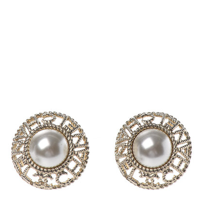 Chanel Pearl CC Round Rope Logo Earrings Gold 1 of 4