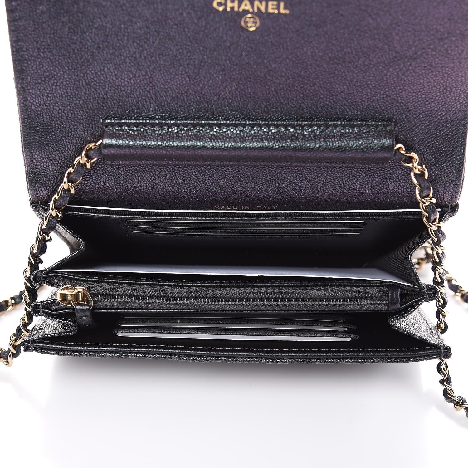 Chanel Iridescent Caviar Quilted Classic Clutch With Chain Black 5 of 11