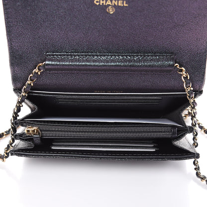 Chanel Iridescent Caviar Quilted Classic Clutch With Chain Black 5 of 11